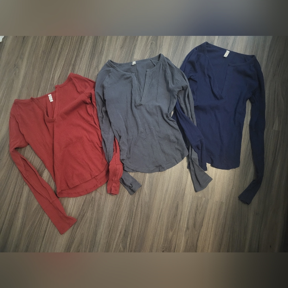 3 Free People Henleys
